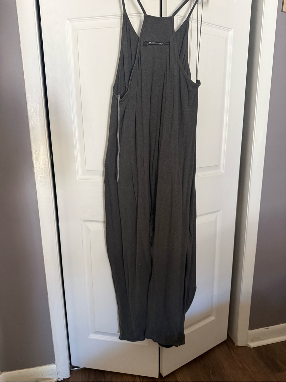 Free People Charcoal Gray Tank Romper Jumpsuit - Picture 2 of 2